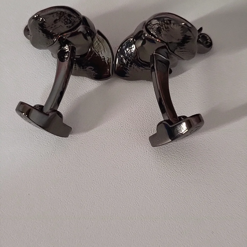 Caperci Men's Animal Elephant Head Shirt Cufflinks - Picture 6 of 8
